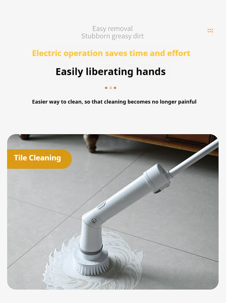 6 -in -1 Electric Cleaning Electric Rotation Cleaning Brush Kitchen Bathroom Home Cleaning Tool Multifunctional Cleaning Brush