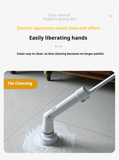 6 -in -1 Electric Cleaning Electric Rotation Cleaning Brush Kitchen Bathroom Home Cleaning Tool Multifunctional Cleaning Brush