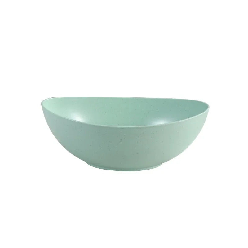 Eco-Friendly Wheat Straw Household Bowl Large Kitchen Fruit Salad Vegetable Dish Creative Microwavable Food Bowl Hot Sale