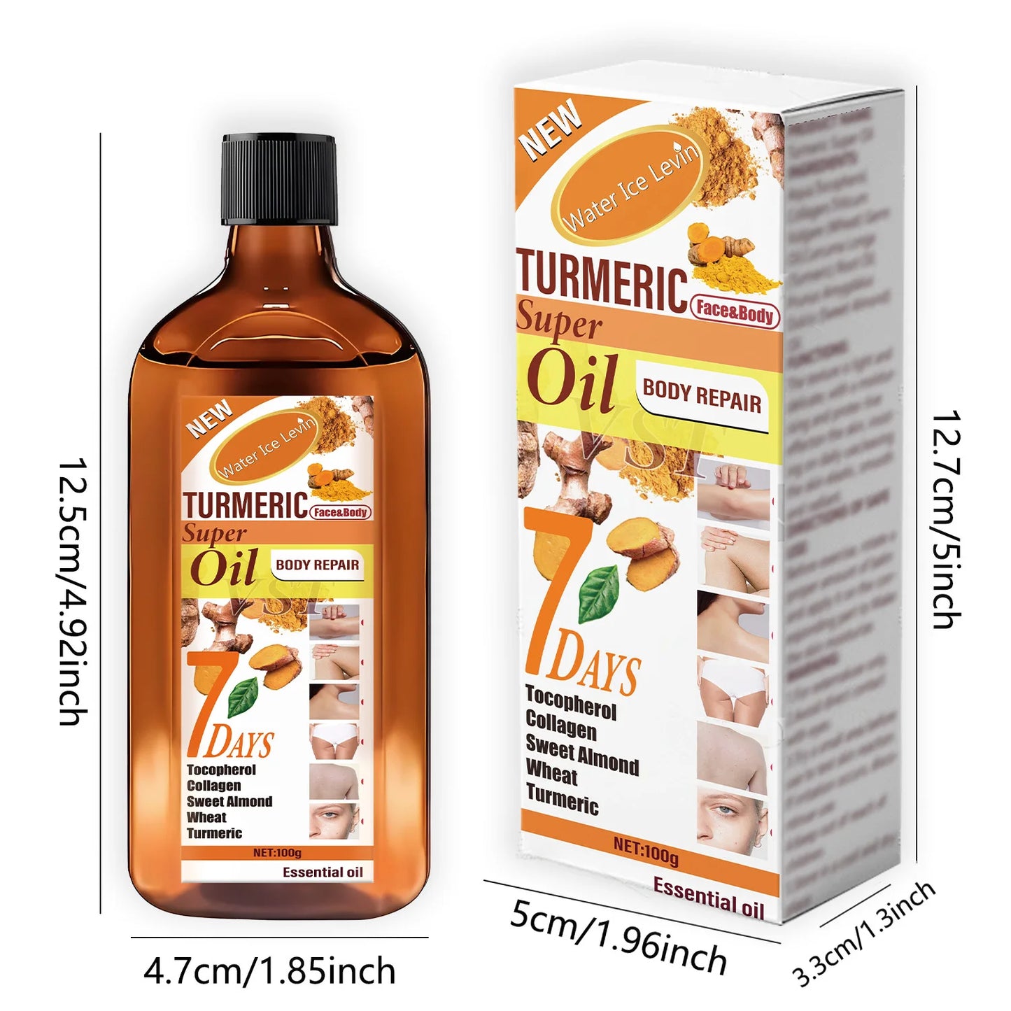 Turmeric Skin Care Essential Oil, Moisturizing and Brightening Effect, Gentle, Smooth, Delicate, Easy to Absorb, Repair and Brighten Skin. Suitable for Men and Women.