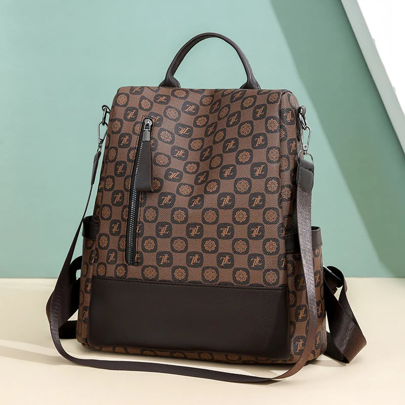 Anti Theft Letter Printed Backpack With Multifunctional Large Capacity Travel Backpacks High Quality Leather Mochilas SchoolBag