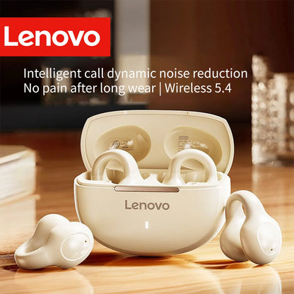 Lenovo Wireless Sport Earbuds Active Noise Cancelling Clip on Comfortable Headphones with Long Battery Life Hi-Fi Sound Bt 5.4