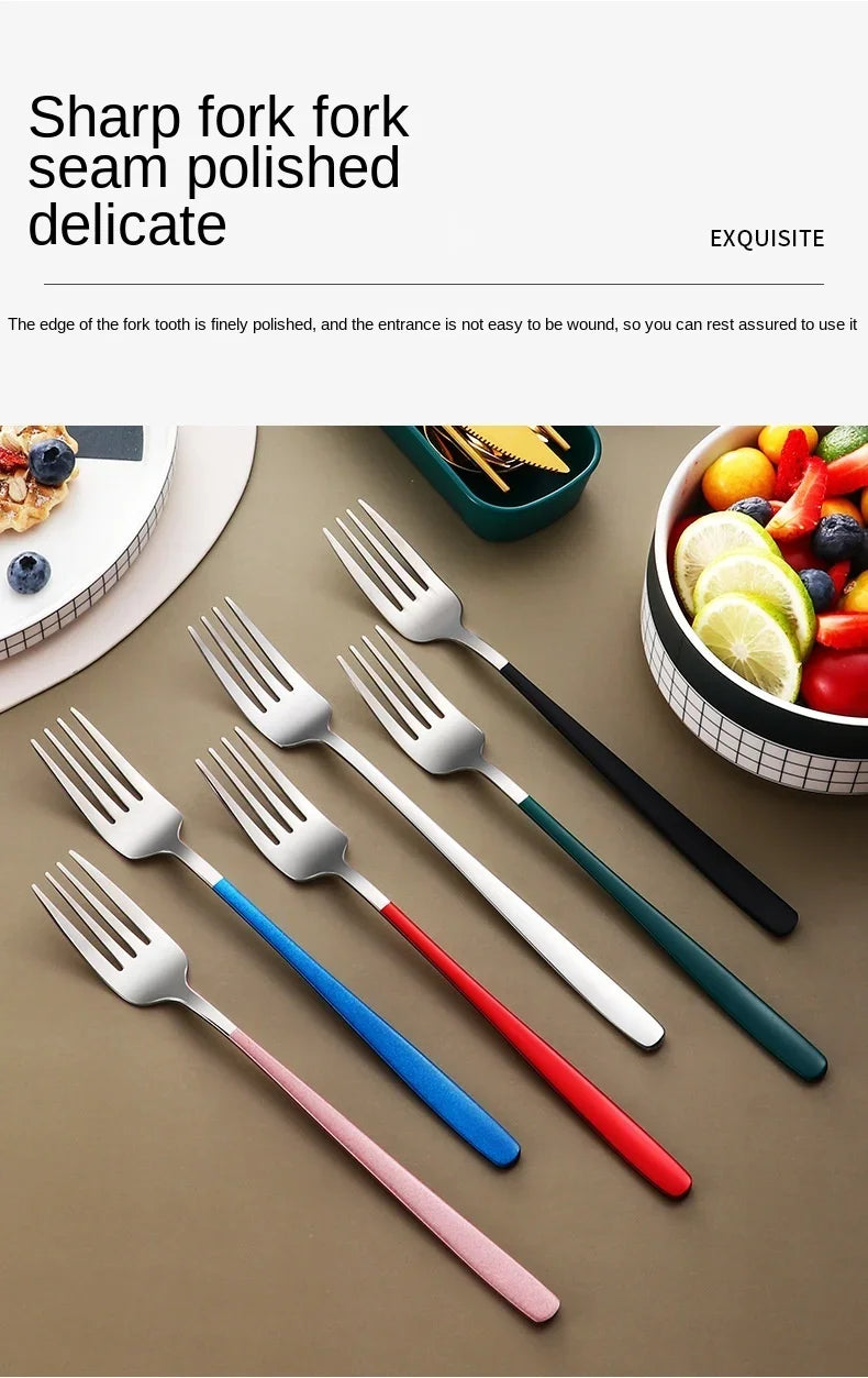 Eco Friendly 304 Dinnerware Set, Portable Cutlery Sets with Case, Kitchen Accessories, Gold Knife Fork Spoon Silverware Sets