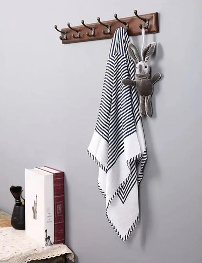 Bedroom Door Rear Solid Wood Hook Wall Hanger Hook Coat Rack Perforated Clothes Hook Closet Organizador Home Decoration