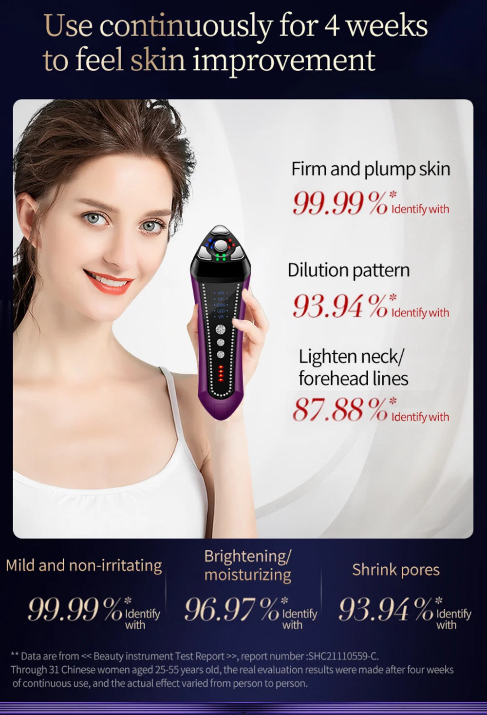 Portable Beauty Device Ems R&f Home Use Face Beauty Purple Facial Beauty Device skin care