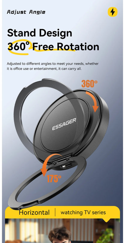 Essager Magnetic Wireless Charger With Holder 15W Fast Charging For iPhone17 16 15 14Pro Max Airpods Mini Wireless Phone Charger