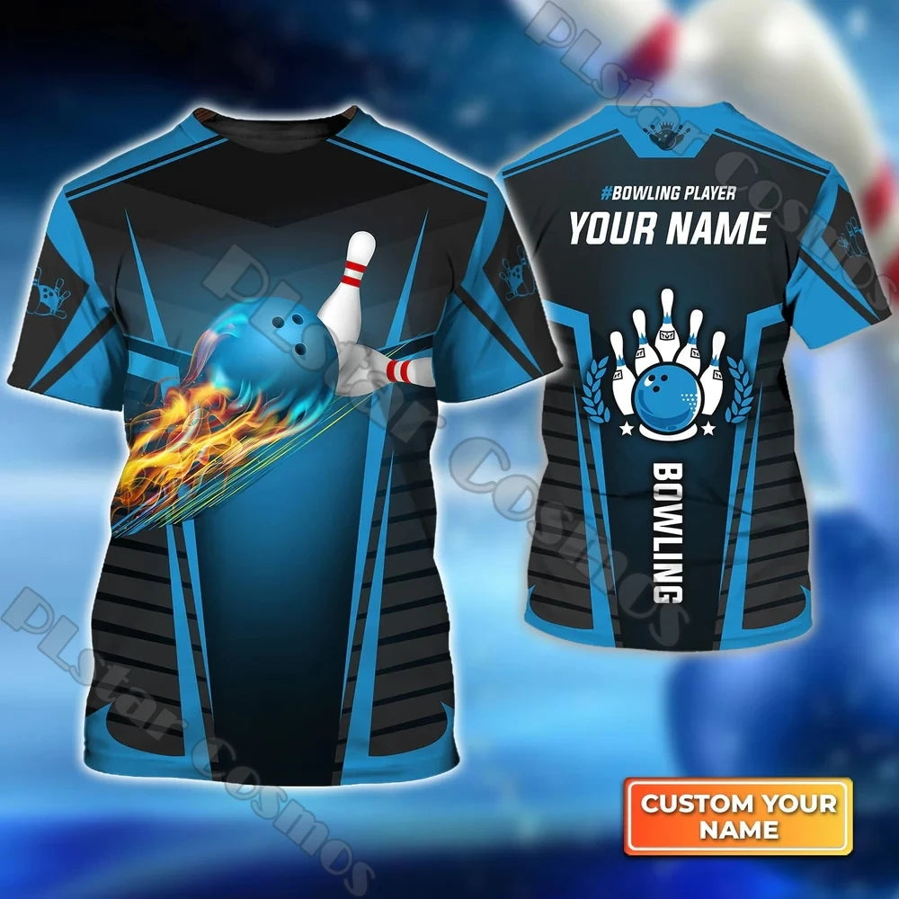 Summer Latest Mens t shirt Personalized Name Bowling Team 3D Full Printed Unisex Casual Tshirt Gift For Bowling Lovers DW206