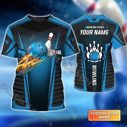 Summer Latest Mens t shirt Personalized Name Bowling Team 3D Full Printed Unisex Casual Tshirt Gift For Bowling Lovers DW206