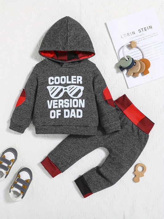 Boys Spring Autumn Casual Letter Print Hoodie And Pants Two-Piece Set Comfortable Breathable Clothing for Babies