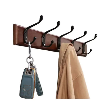 Bedroom Door Rear Solid Wood Hook Wall Hanger Hook Coat Rack Perforated Clothes Hook Closet Organizador Home Decoration
