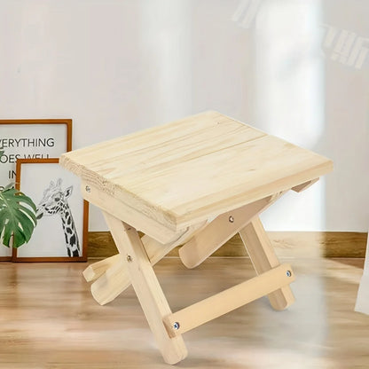 Versatile Durable Hardwood Folding Stool - Eco-Friendly, Classic-Style, for Fishing, Outdoor, Home Use, Compact & Portable Bench