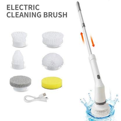 6 -in -1 Electric Cleaning Electric Rotation Cleaning Brush Kitchen Bathroom Home Cleaning Tool Multifunctional Cleaning Brush