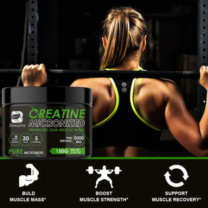 BEWORTHS Creatine Monohydrate Sports Dietary Supplements for Workout Muscle Building Cellular Energy Enhance Muscle Strength
