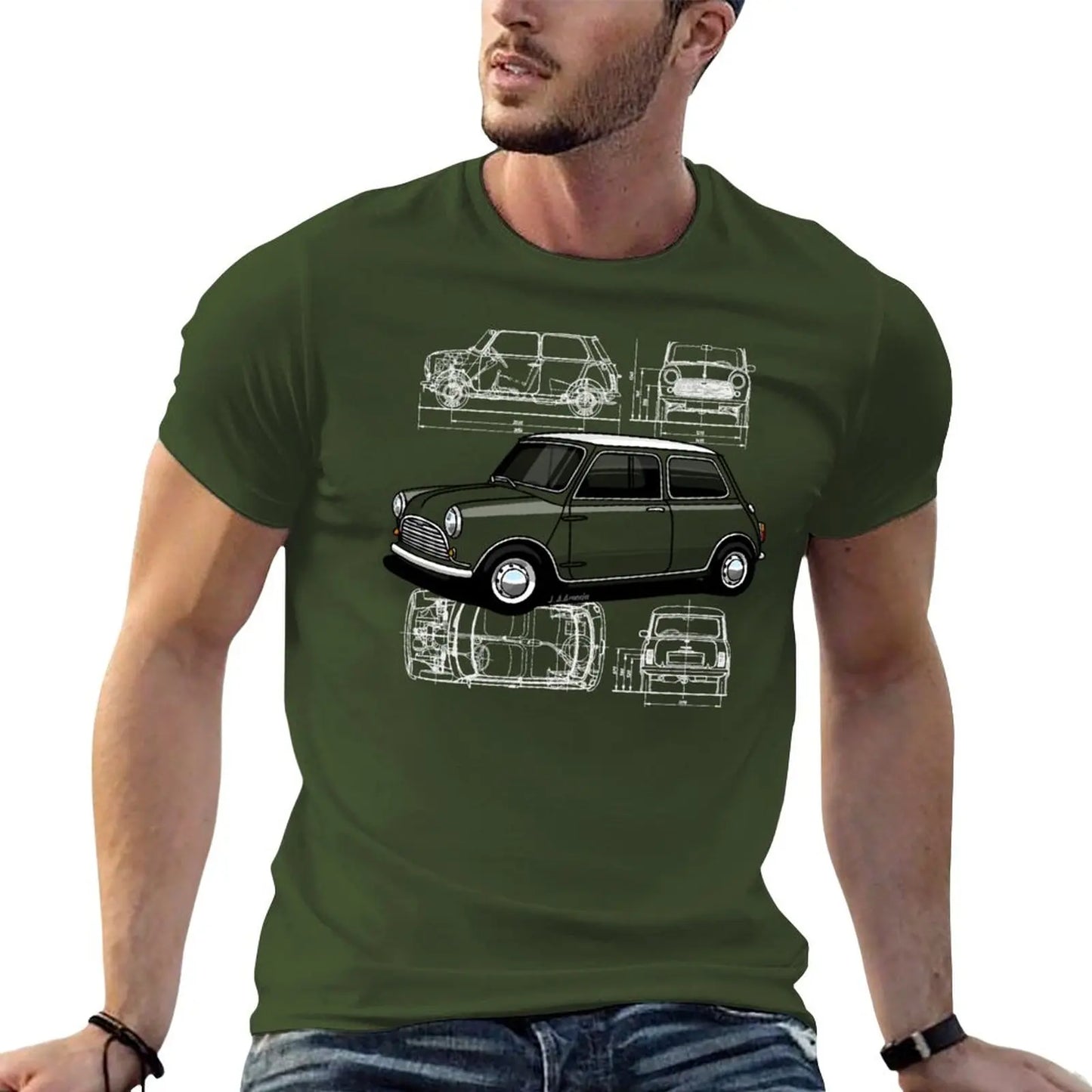 Copia de My drawing of the first utility vehicle to win the Monte Carlo Rally T-Shirt tops plus size tops men t shirts
