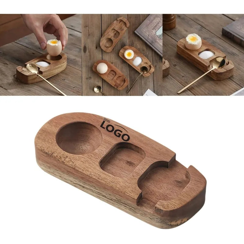 Handmade Natural Wood Egg Tray and Cup Holder Eco-Friendly Kitchen Organizer for Egg Storage and Display Creative Simple Design