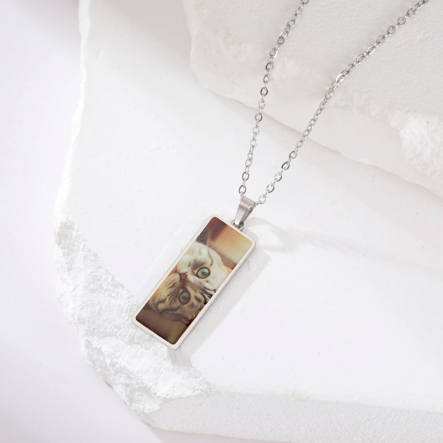 Print Demand Photo Necklace Personalized Picture Custom Gift For Men Woman Couple Family Father Chain Stainless Steel Jewelry