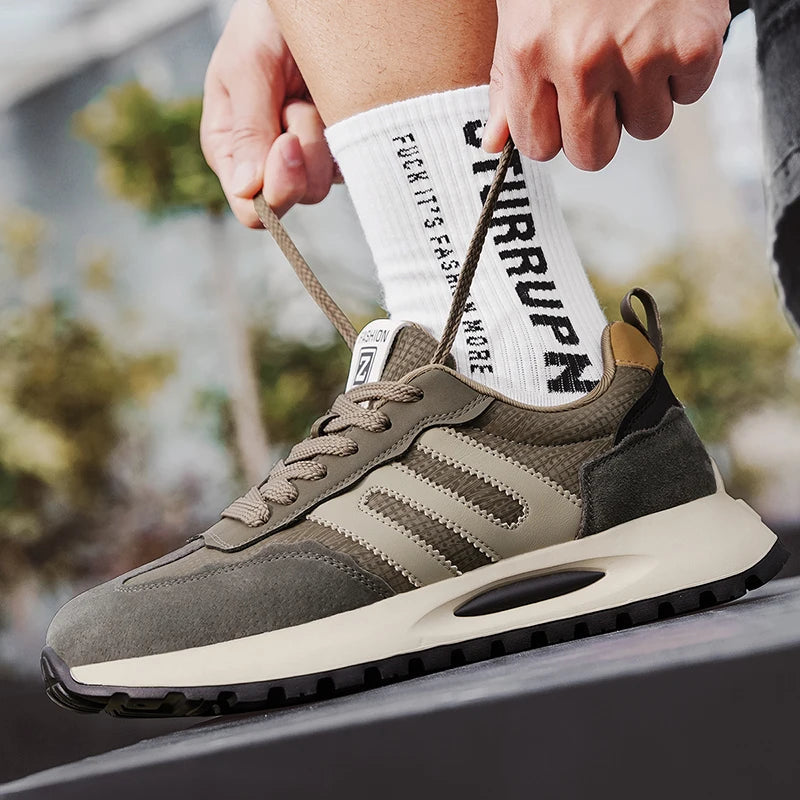 Men's shoes with a high-end feel, 2025 new trendy brand, spring and autumn season, teenage student sports running shoes, stylish