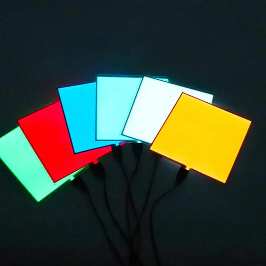Electroluminescent Eco-friendly Light Source, 12V, Adjustable DIY Frame, Flexible 10x10cm EL Backlight.