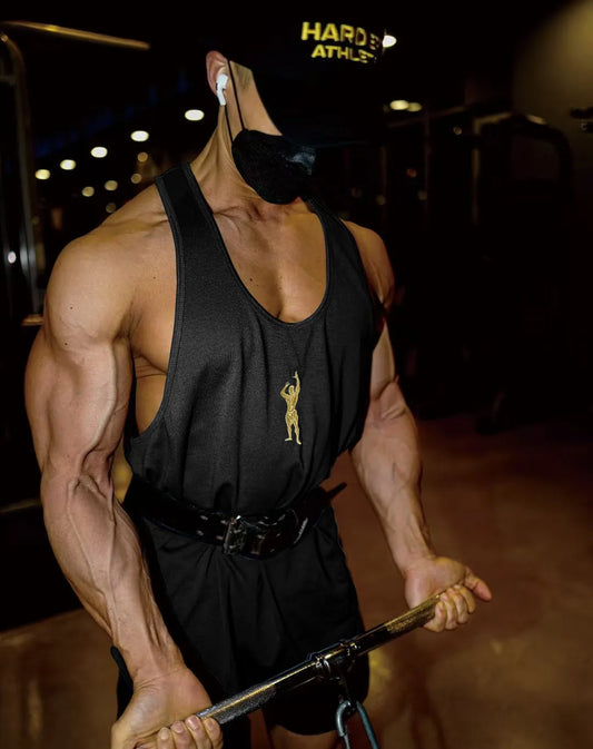 Muscle Fitness Sports Top 2025 Men's Summer Fitness Weight Lifting Sleeveless Loose Breathable Quick Drying I-stitch Vest