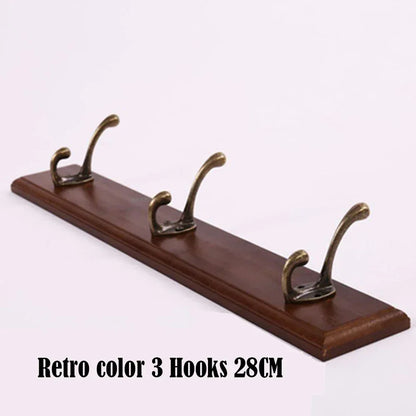 Bedroom Door Rear Solid Wood Hook Wall Hanger Hook Coat Rack Perforated Clothes Hook Closet Organizador Home Decoration