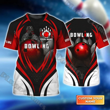 Summer Latest Mens t shirt Personalized Name Bowling Team 3D Full Printed Unisex Casual Tshirt Gift For Bowling Lovers DW206