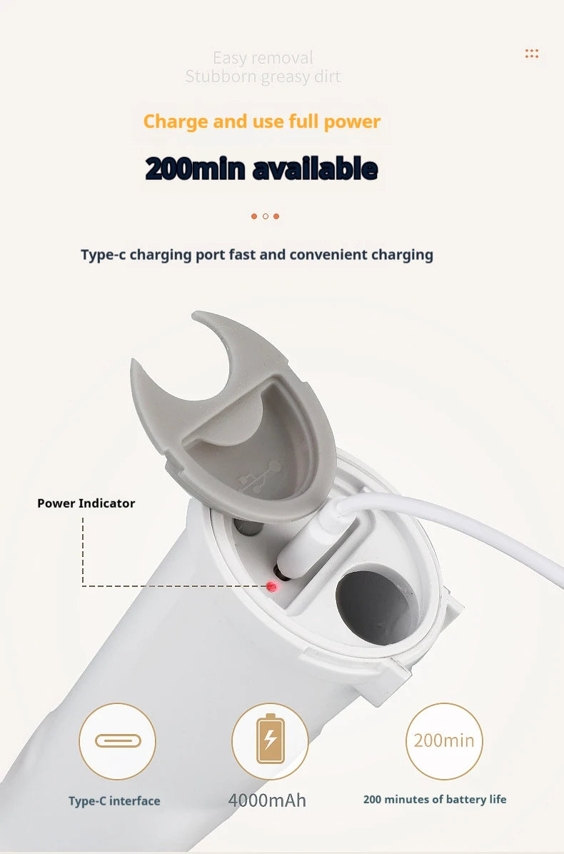 6 -in -1 Electric Cleaning Electric Rotation Cleaning Brush Kitchen Bathroom Home Cleaning Tool Multifunctional Cleaning Brush