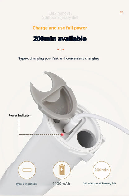 6 -in -1 Electric Cleaning Electric Rotation Cleaning Brush Kitchen Bathroom Home Cleaning Tool Multifunctional Cleaning Brush