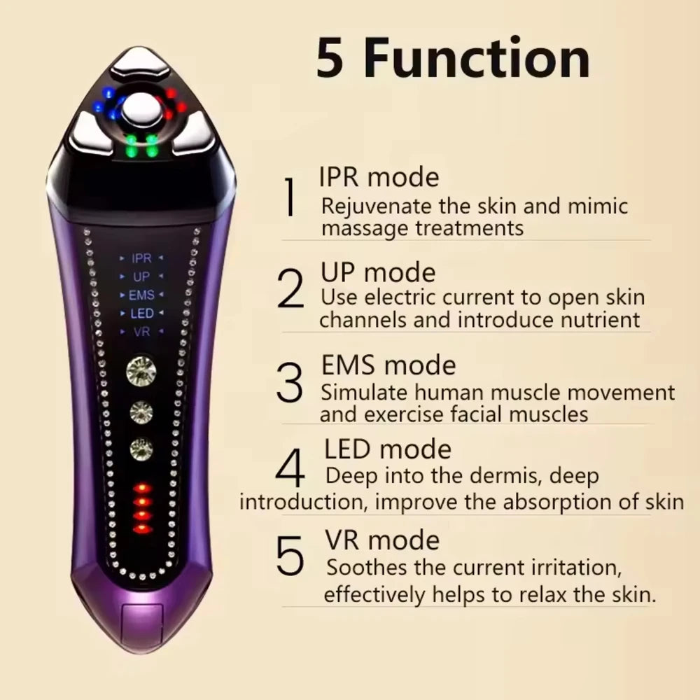 Portable Beauty Device Ems R&f Home Use Face Beauty Purple Facial Beauty Device skin care