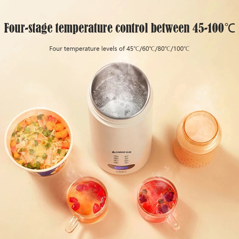 400ml Portable Smart Water Bottle Stainless Steel Thermos Temperature Display Leakproof Vacuum Flasks Coffee Cup Milk Mug