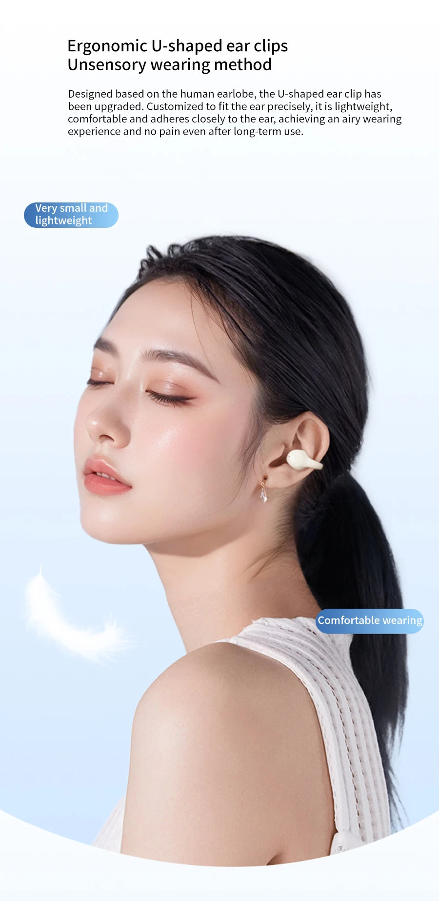 Lenovo Wireless Sport Earbuds Active Noise Cancelling Clip on Comfortable Headphones with Long Battery Life Hi-Fi Sound Bt 5.4