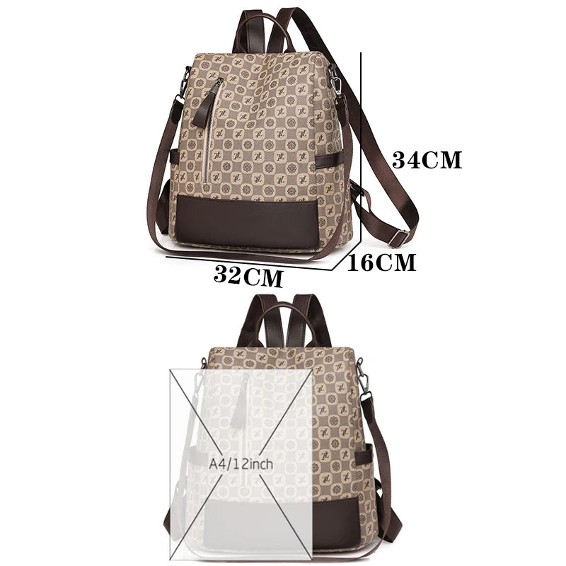 Anti Theft Letter Printed Backpack With Multifunctional Large Capacity Travel Backpacks High Quality Leather Mochilas SchoolBag