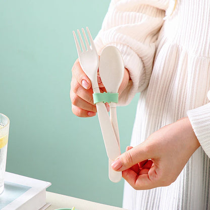 Eco-Friendly Bamboo Fiber Lunch Box Microwave Leakproof Bento Container for School/Office/Picnic Portable Food Storage Container