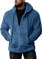 7 Color Option Men Fleece Hoodie Coats Autumn Winter Tie Collar Pocket Soft Flurry Fleece Zip Up Sweatshirt FYY-90090