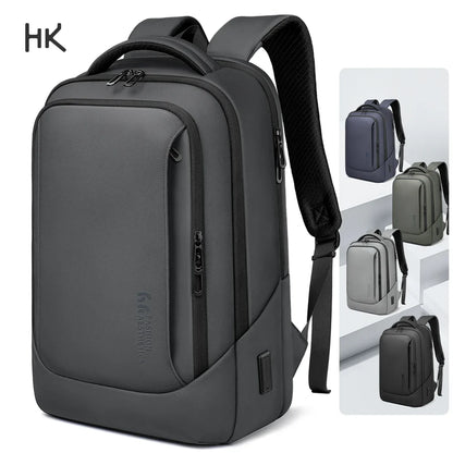 HK Business Backpack Multifunctional Men's 15.6" Laptop Bag Large Capacity Travel Backpacks Waterproof School Bags Work Rucksack