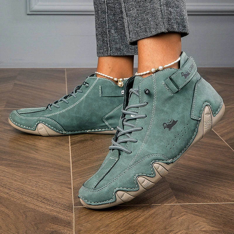 Boots for Men Casual High Top Sneakers Soft Sole Fashion Mens Slip-On Leather Driving Walking Shoes Comfort Luxury Ankle Boots