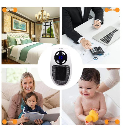 Eco Plug in Electric Heater Wall Outlet Space Heater with Energy Efficient Low Noise Room Heater Portable Heaters for Indoor Use