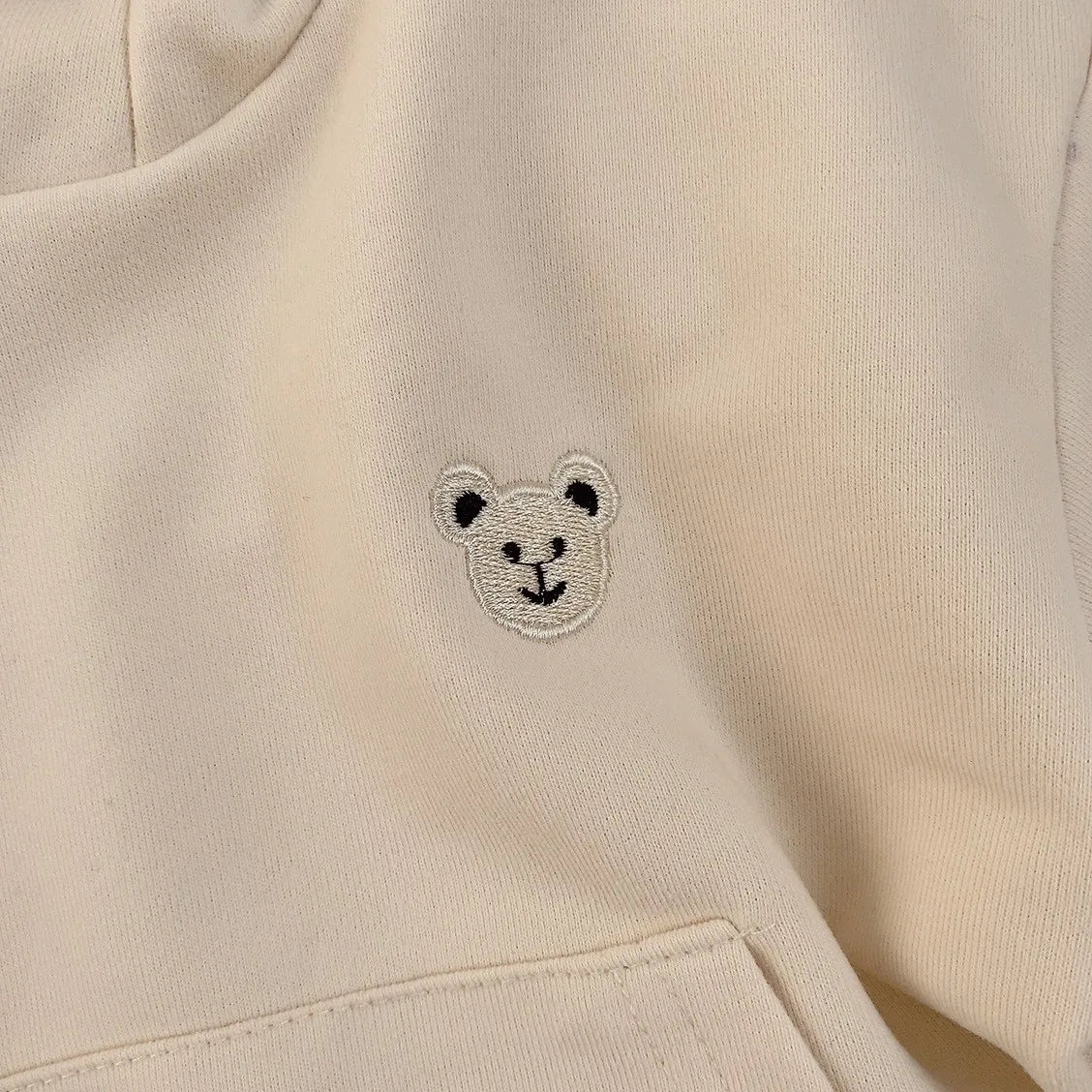 2023 Spring New Baby Boy Bear Hooded Sweatshirt Toddler Girls Cotton Clothes Embroidery Tops Kids Hoodies Outwear