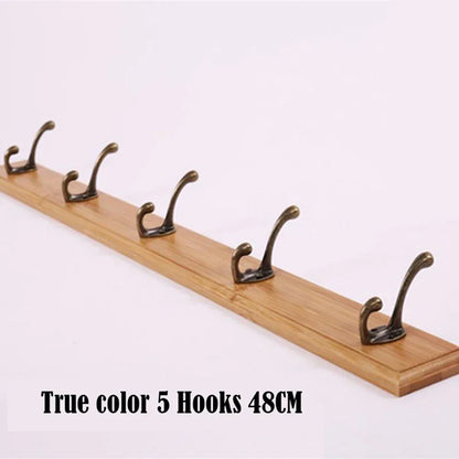 Bedroom Door Rear Solid Wood Hook Wall Hanger Hook Coat Rack Perforated Clothes Hook Closet Organizador Home Decoration