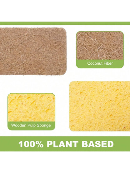 Biodegradable compostable cellulose and coconut scrubbing sponge -6 eco-friendly sponge tableware pieces ﻿