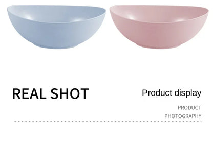 Eco-Friendly Wheat Straw Household Bowl Large Kitchen Fruit Salad Vegetable Dish Creative Microwavable Food Bowl Hot Sale