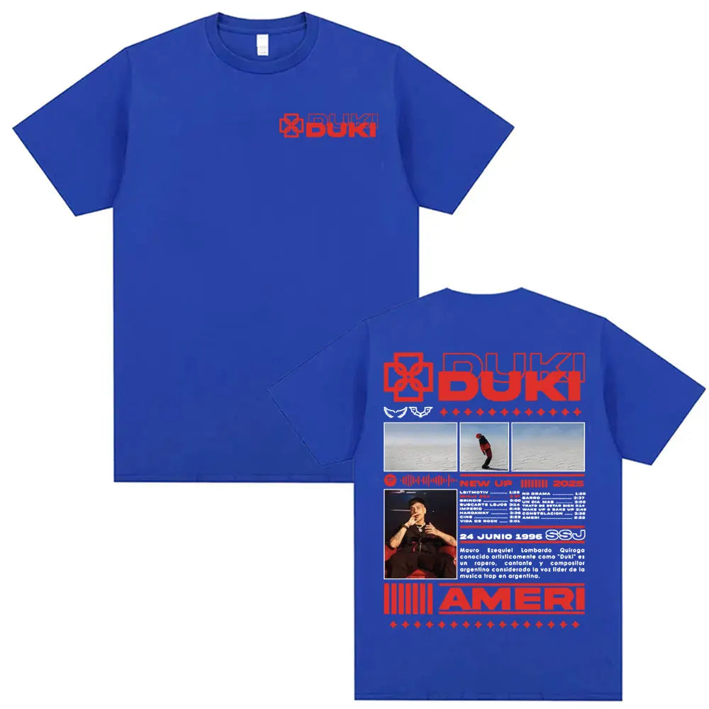 Rapper DUKI SSJ Ameri 2025 Tour Merch T Shirt Men Women Harajuku Vintage Gothic Clothes T-shirts Casual Cotton Oversized T-shirt