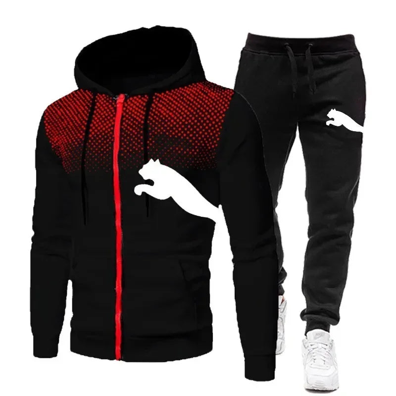 Hoodies Sets Men's Clothing Fashion Autumn/Winter Designer Clothing Hooded Jacket + Pants Suit Jogging Sportswear Two-piece Suit
