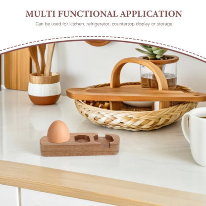 Handmade Natural Wood Egg Tray and Cup Holder Eco-Friendly Kitchen Organizer for Egg Storage and Display Creative Simple Design