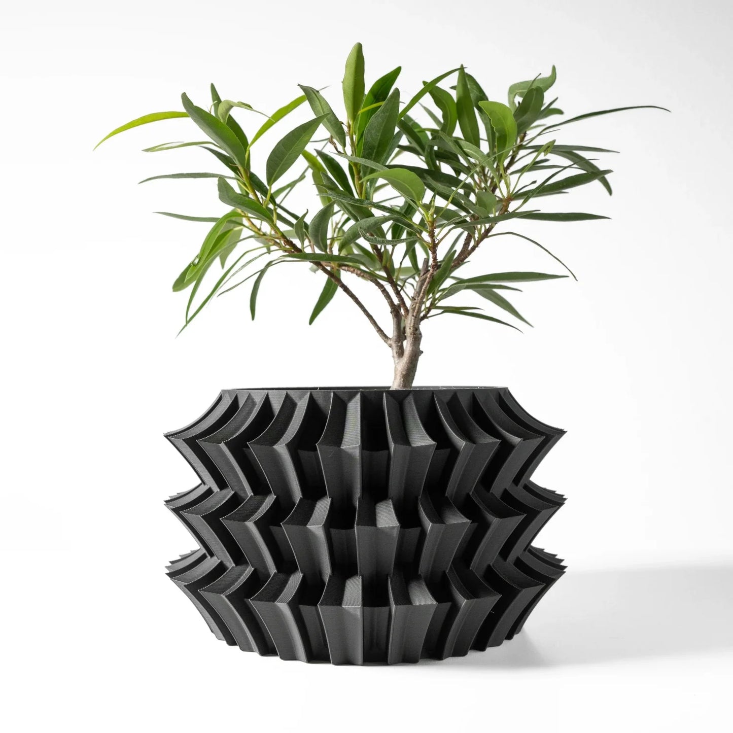 3D Printed Eco-Friendly Irregular Geometry Plant Pot Textured Lines Biodegradable maceta for Home Decoration  Sustainable Gift