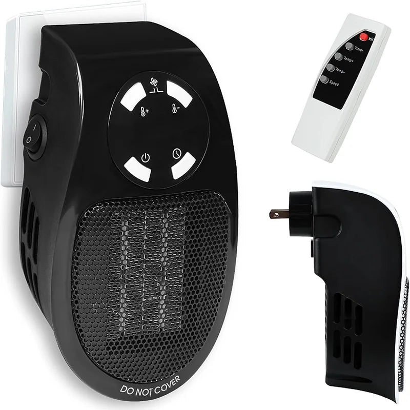 Eco Plug in Electric Heater Wall Outlet Space Heater with Energy Efficient Low Noise Room Heater Portable Heaters for Indoor Use