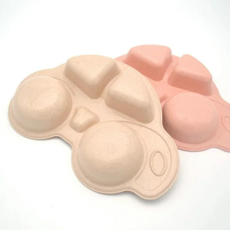 Cartoon Car Shape Environmentally Separated Child Food Plates, Toddler Infant Baby Dishes, Kids Dinnerware Tableware Tray