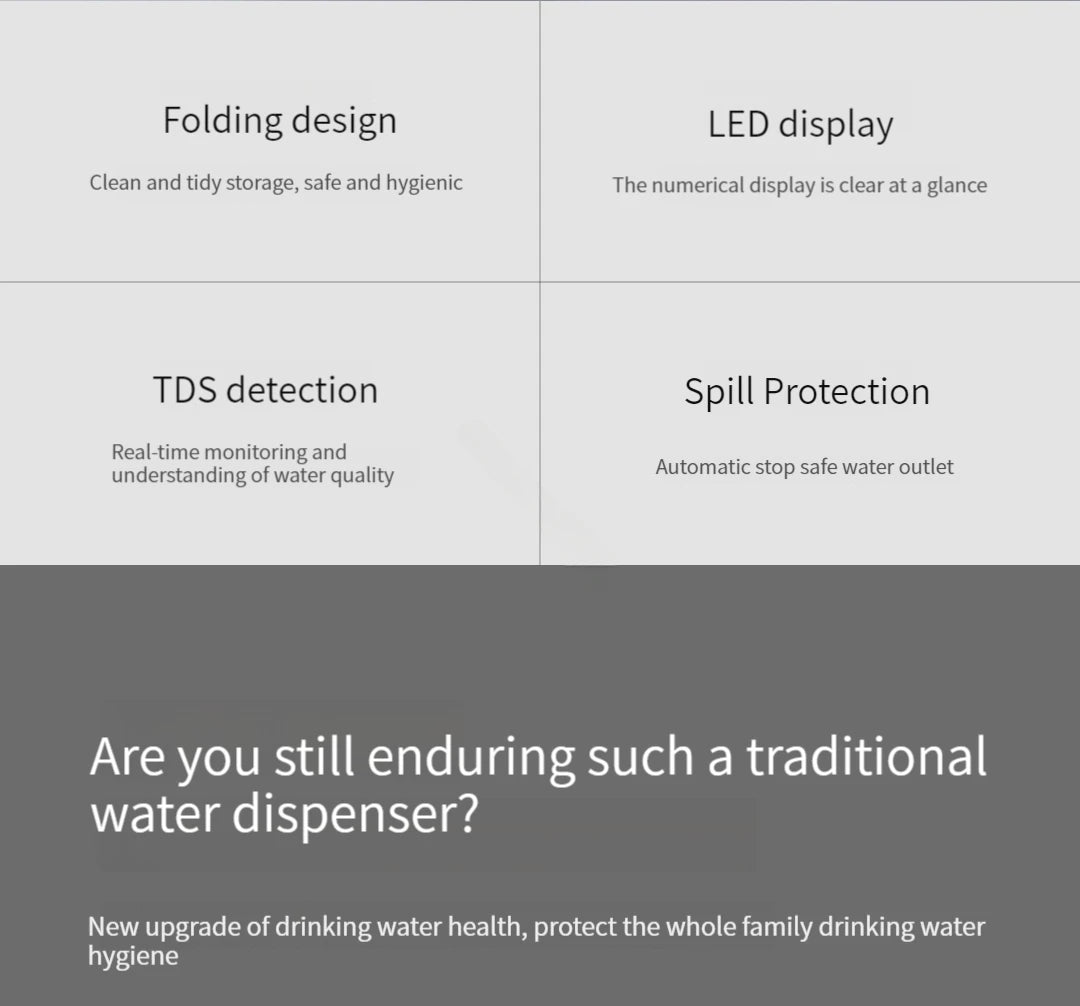 Xiaolang Smart Electric Water Dispenser Portable Automatic Water Pump for Household use Small Water fold Drinkware Kitchen