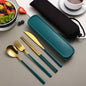 Eco Friendly 304 Dinnerware Set, Portable Cutlery Sets with Case, Kitchen Accessories, Gold Knife Fork Spoon Silverware Sets