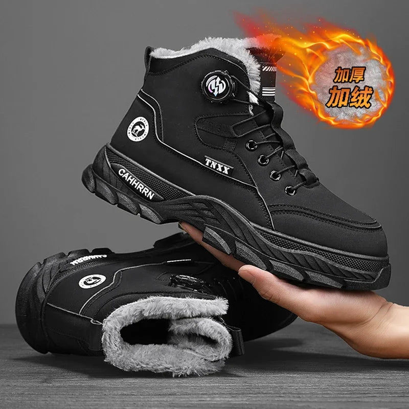 Men's Sneakers Add Velvet Ankle Boots Winter Boots for Men Soft and Comfortable Shoes for Men Sports and Leisure Wear-resistant