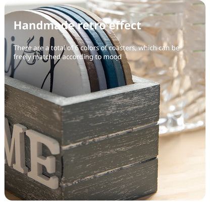 Home Love Wooden Set Lnsulated Coasters Kitchen Tableware Anti Scald And Household Use Cup Trays Decor Accessories